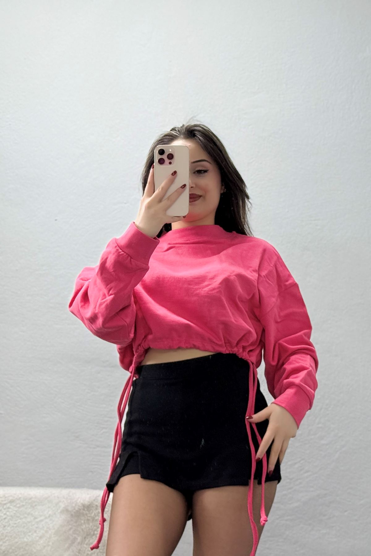 Yanları Bağçıklı 3 İplik Sweat Narçiçeği - 0008.1238.