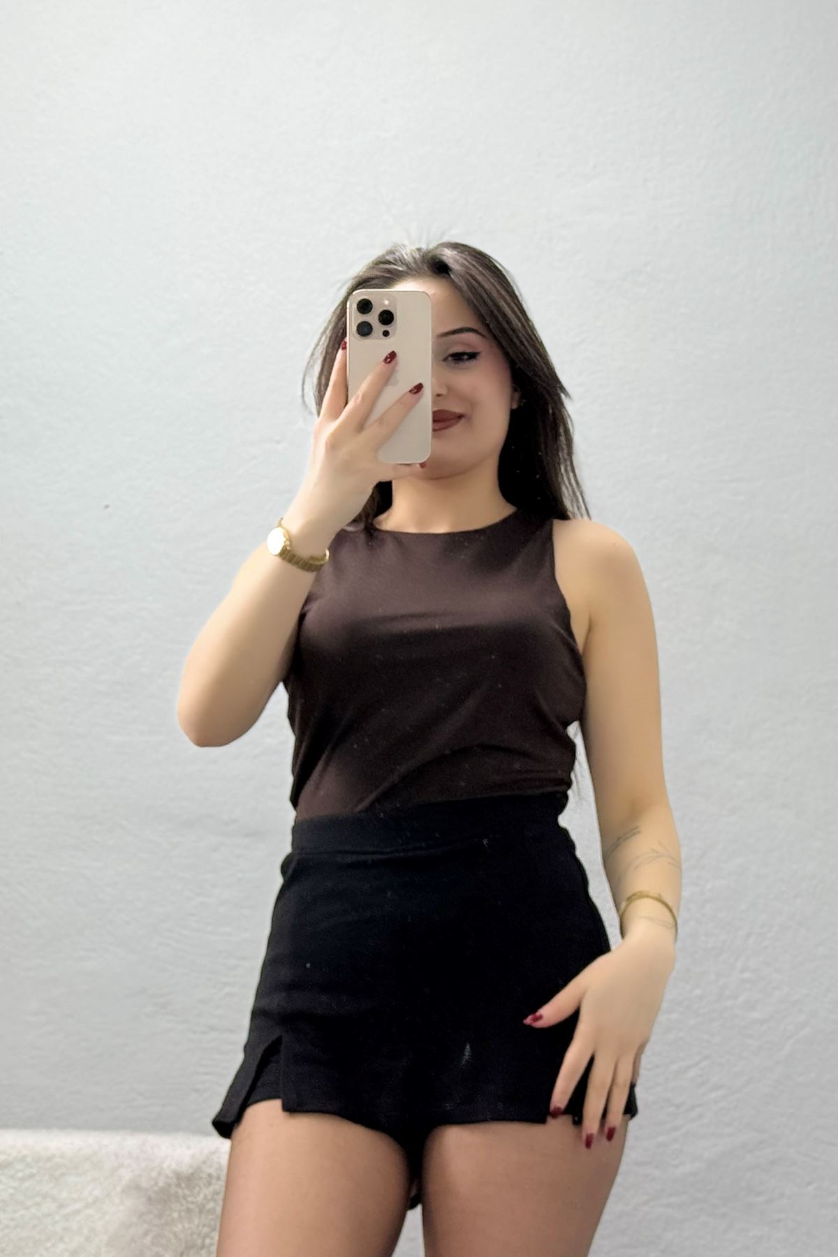 Sıfır Kol Çıtçıtlı Body Kahve - 014.1238.