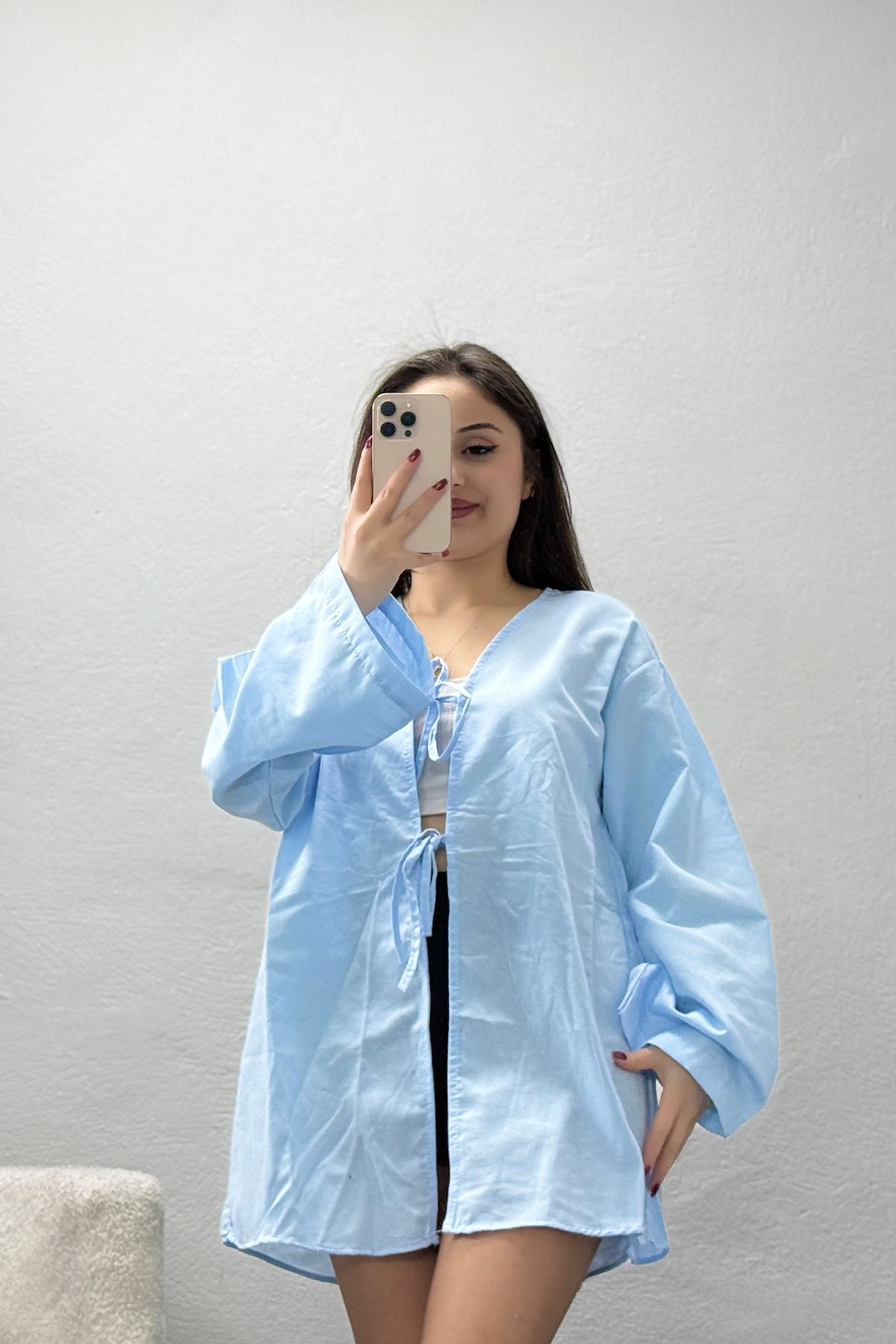 Bağlamalı Terikoton Gömlek Bebemavi - 32429.1949.