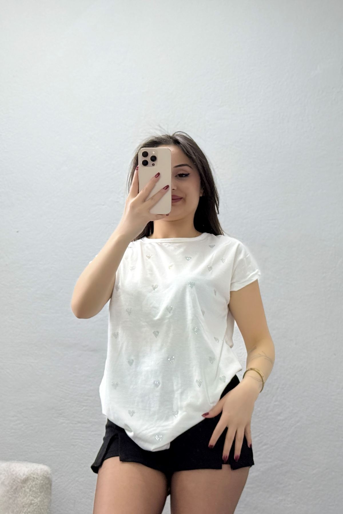 Taşlı Viskon Bluz Ekru - 70387.599.