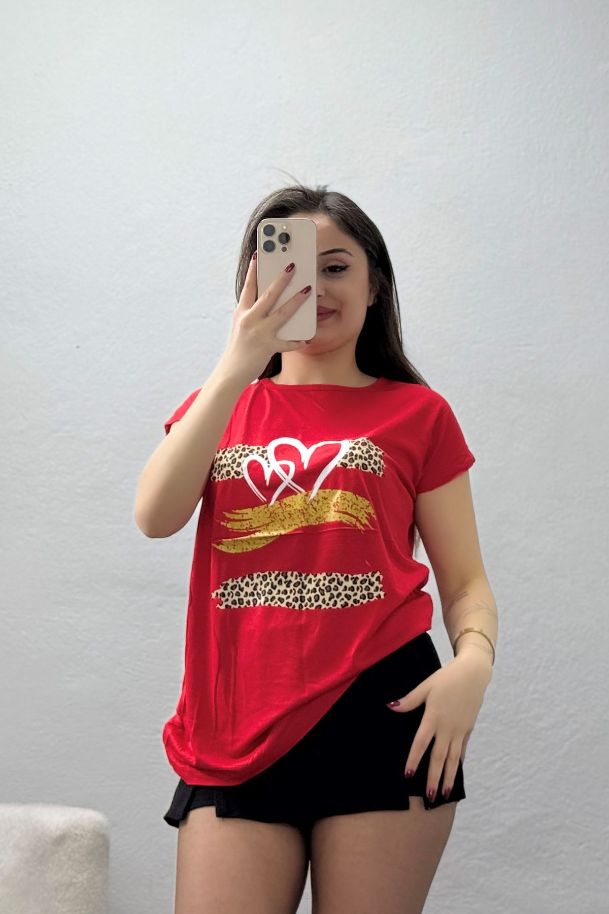 Baskılı Viskon Bluz Kırmızı - 70646.599.