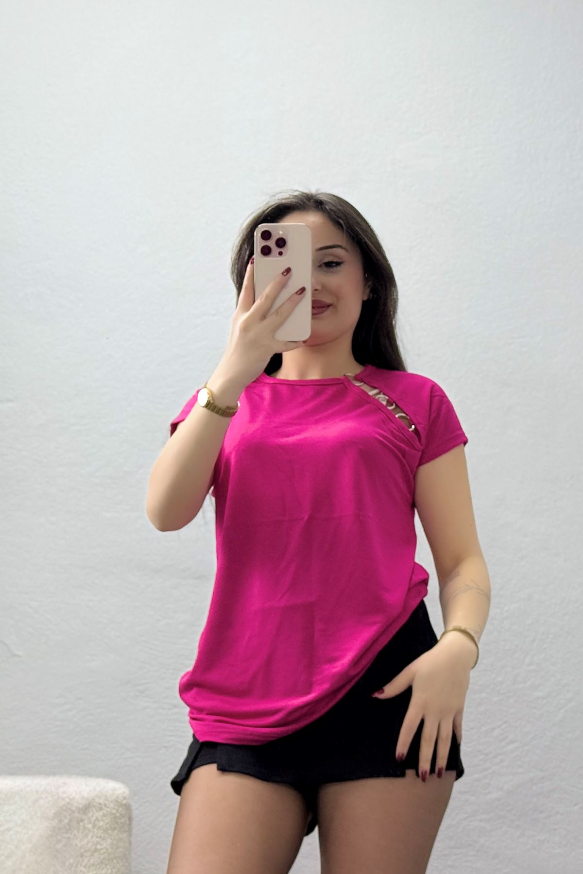 Halka Detaylı Bluz Koyupembe - 43989.599.