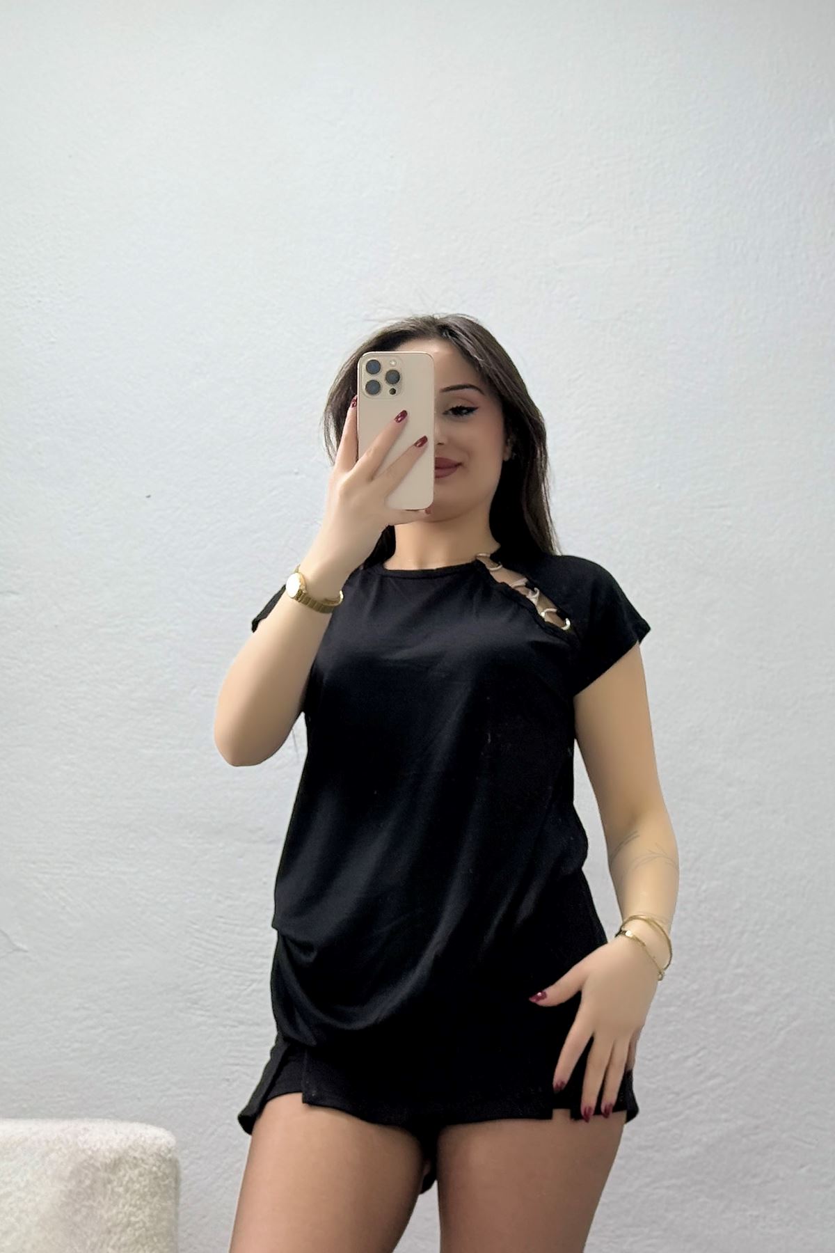 Halka Detaylı Bluz Siyah - 43989.599.