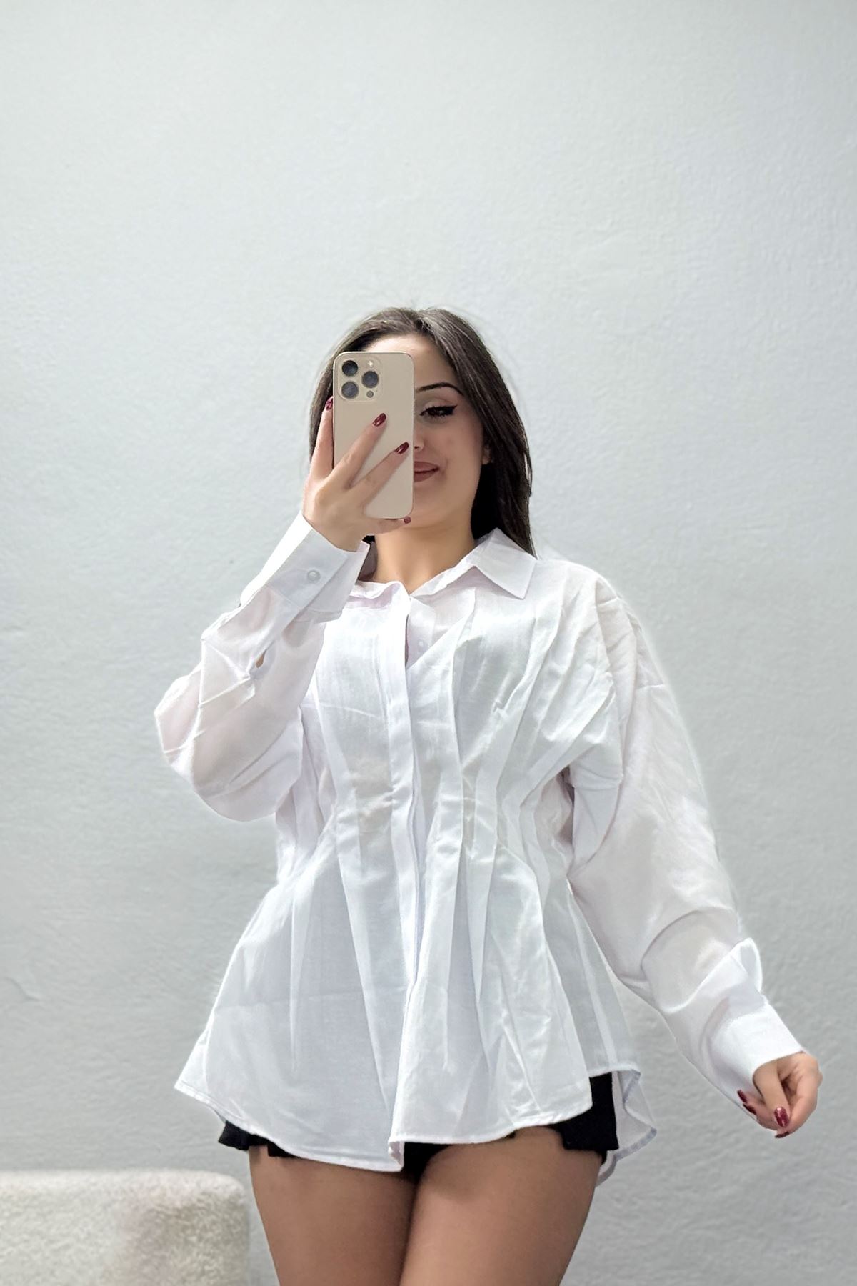 Bel Pensli Gömlek  Beyaz - 71142.1402.