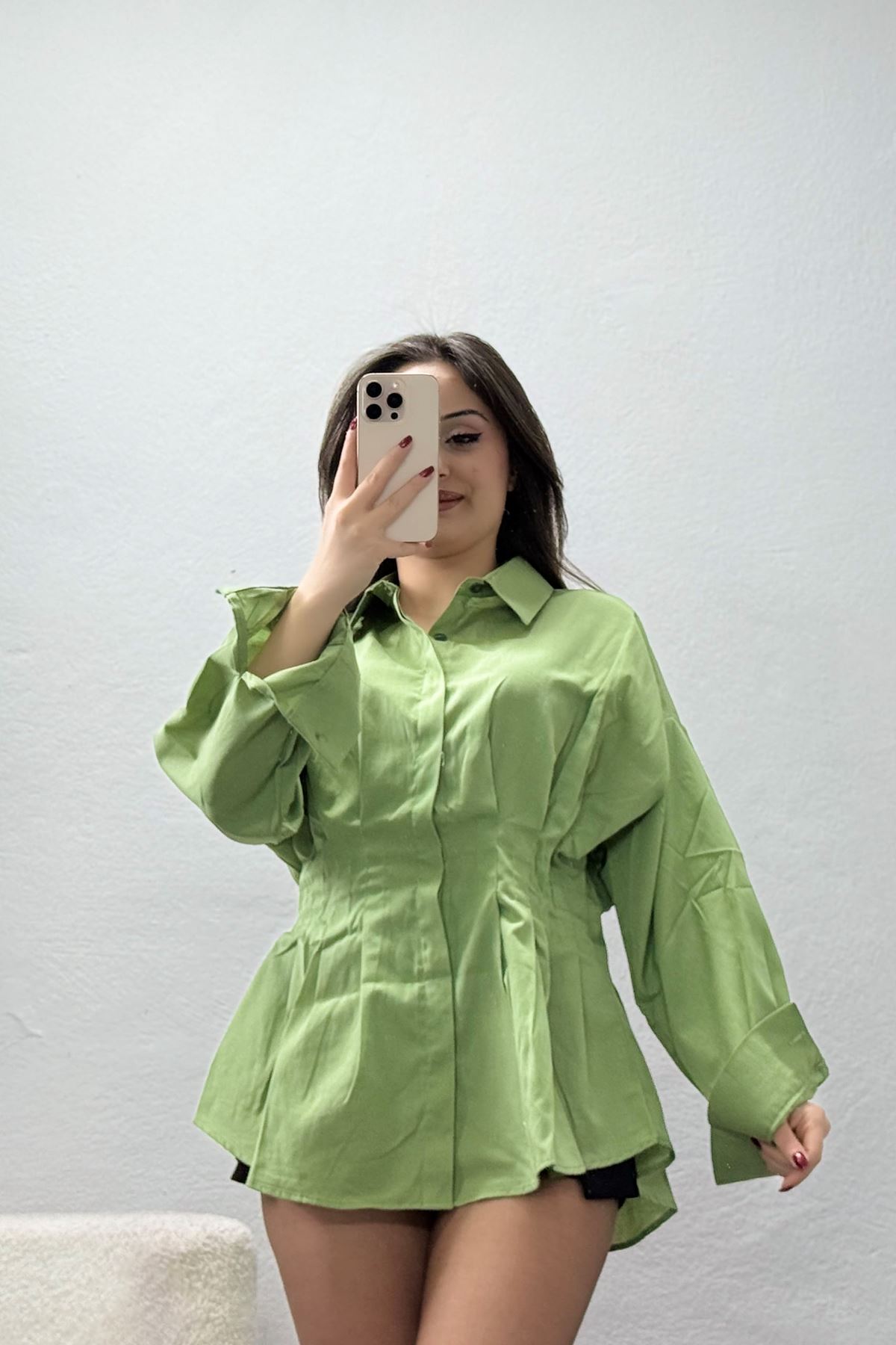 Bel Pensli Gömlek  Yeşil - 71142.1402.