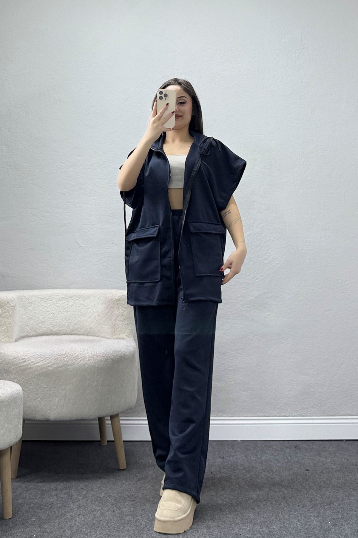 Modal Fermuarlı Yelek Takım Laci - 52206.2118.