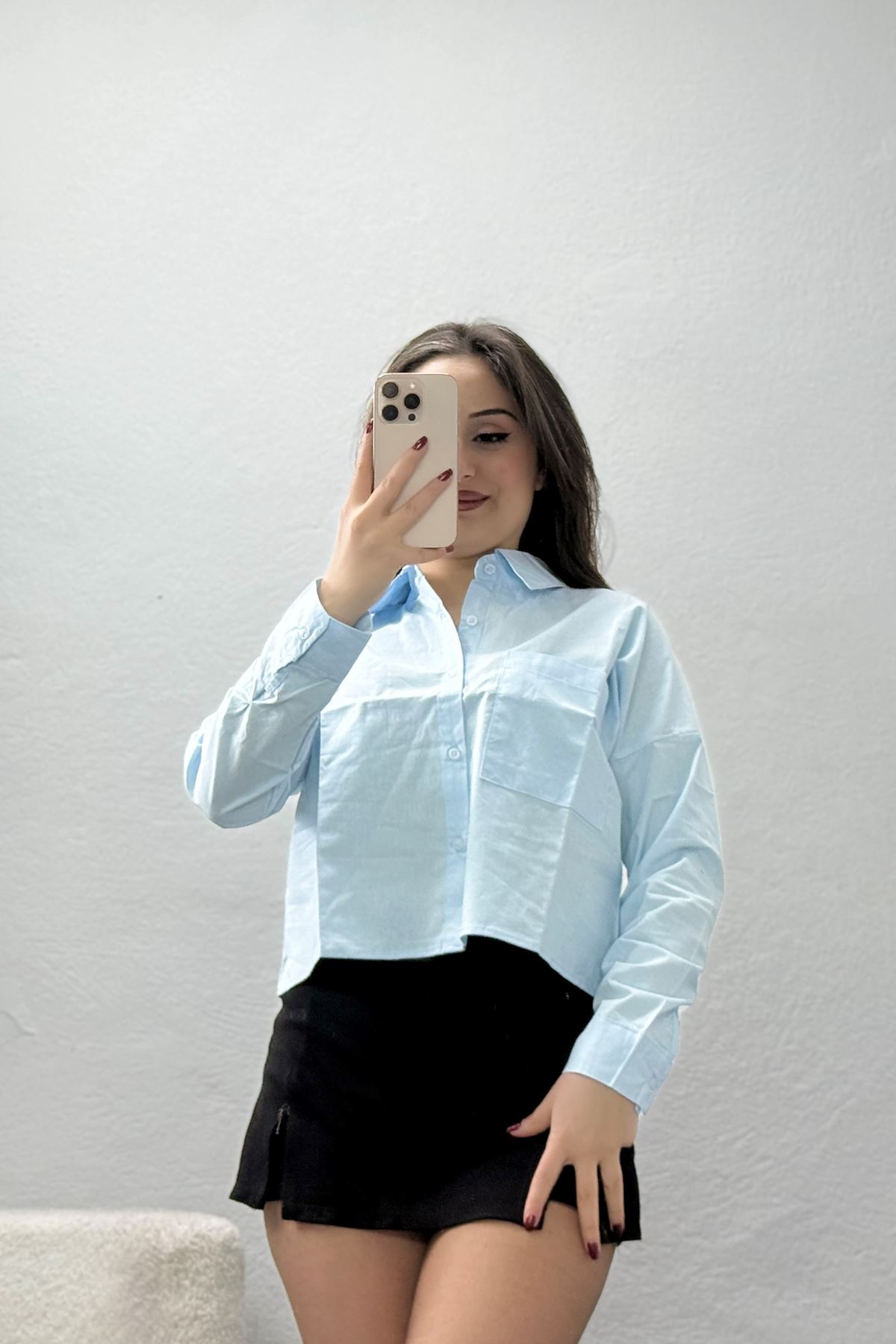 Cepli Crop Poplin Gömlek Bebemavi - 43951.2131.