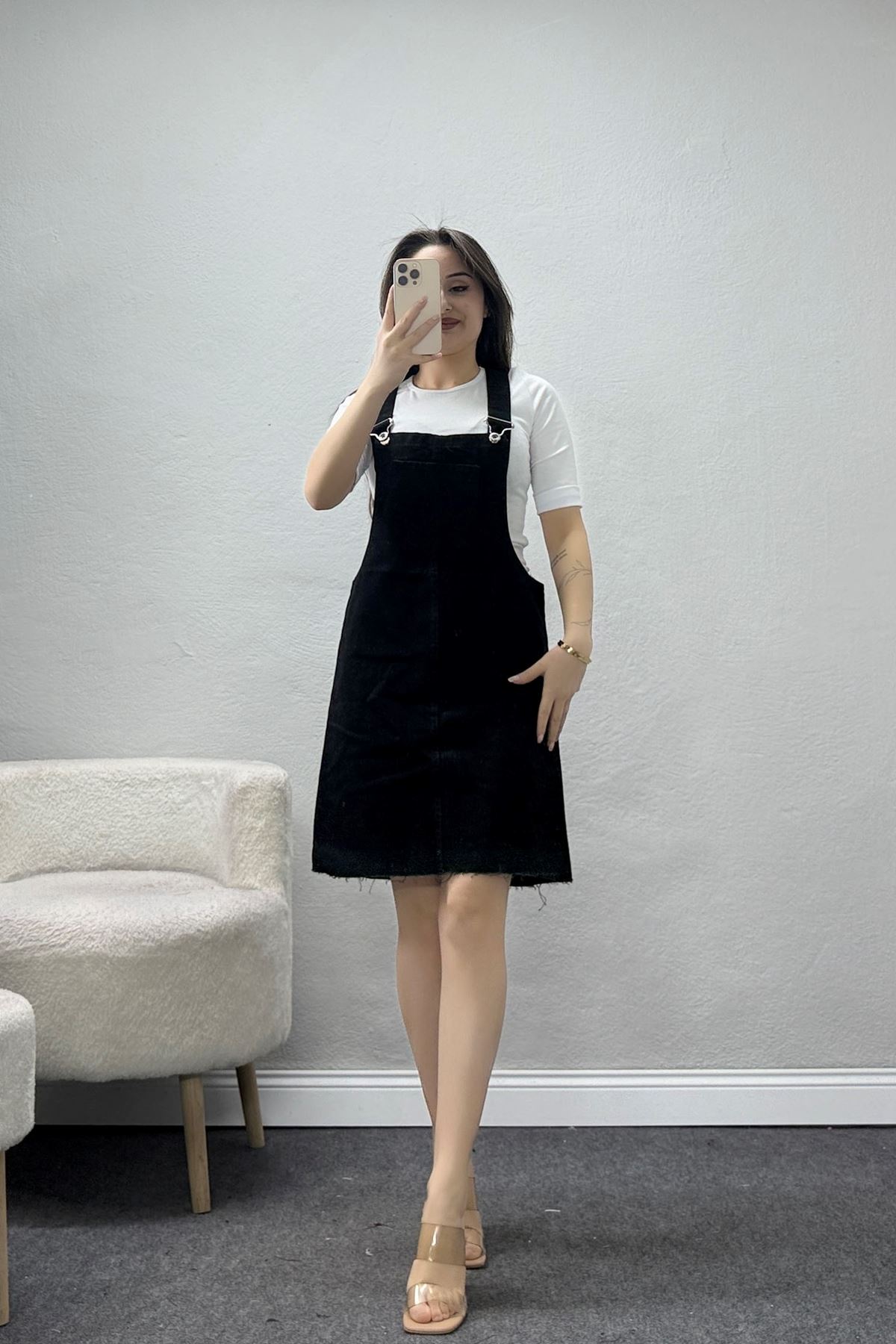 Salopet Kot Elbise Siyah - 32362.2088.