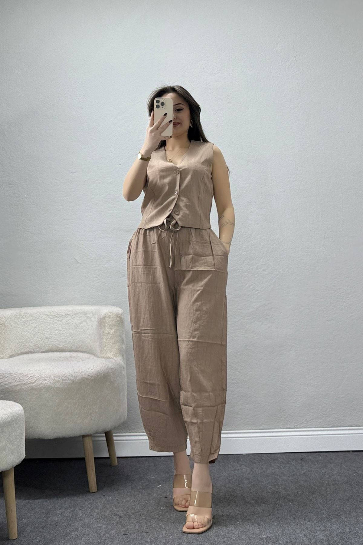 Çilek Yelekli Takım Vizon - 031.2153.