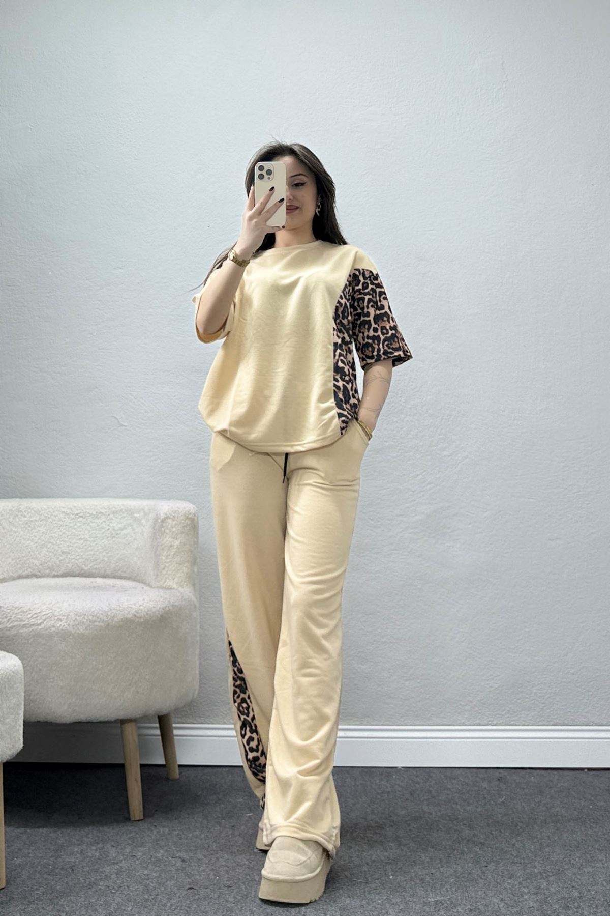 2 İplik Eşofman Takımı Bej - 52267.1005.