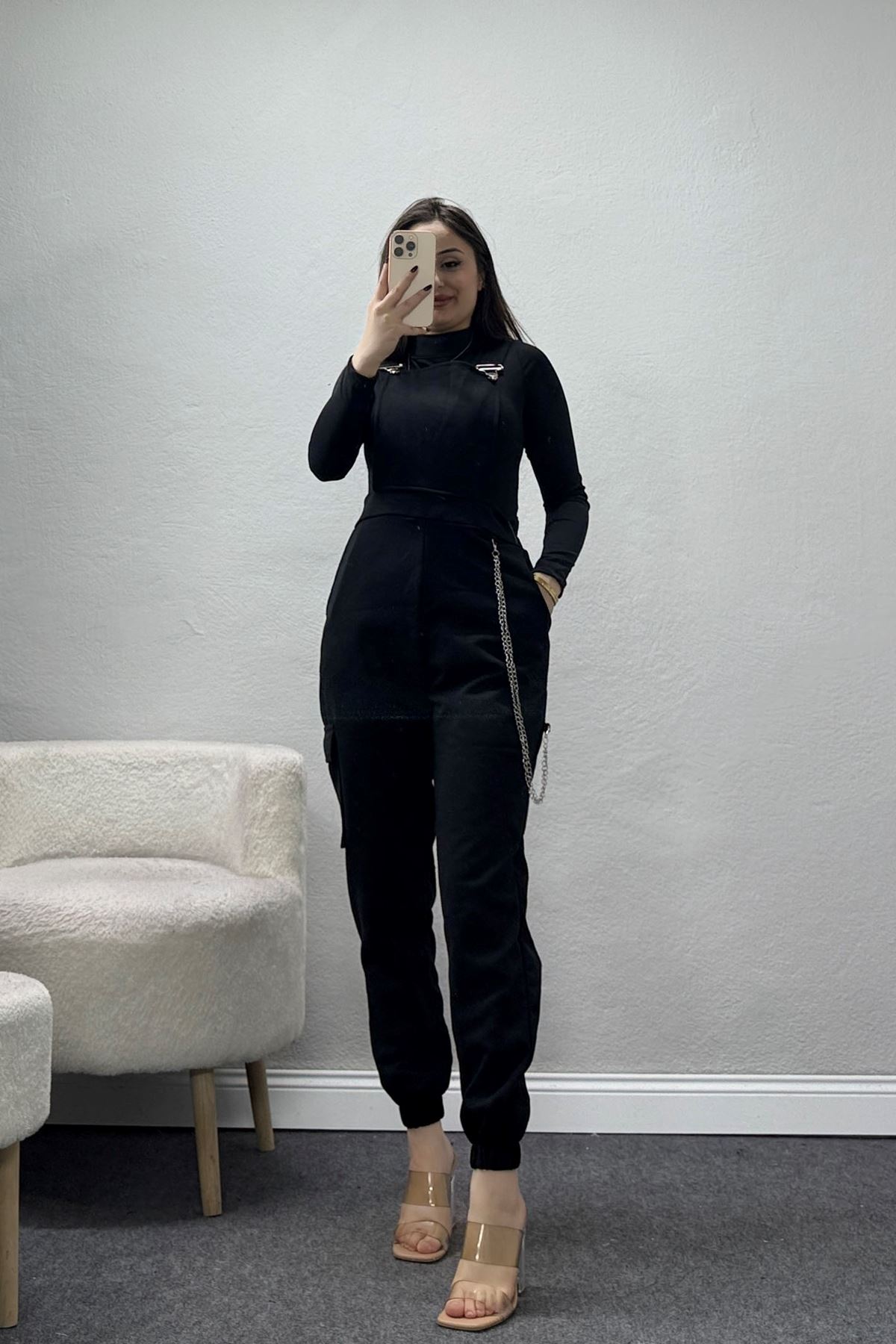 Zincirli Salopet Siyah - 11204.053.