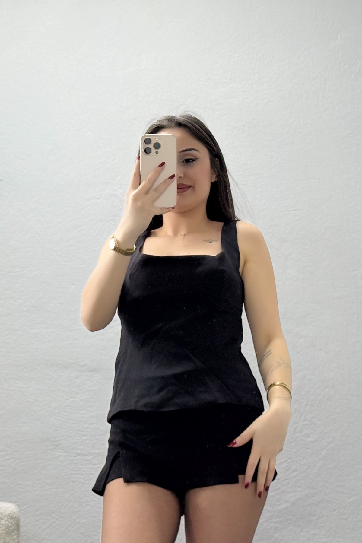 Double Askılı Bluz Siyah - 8214.1437.