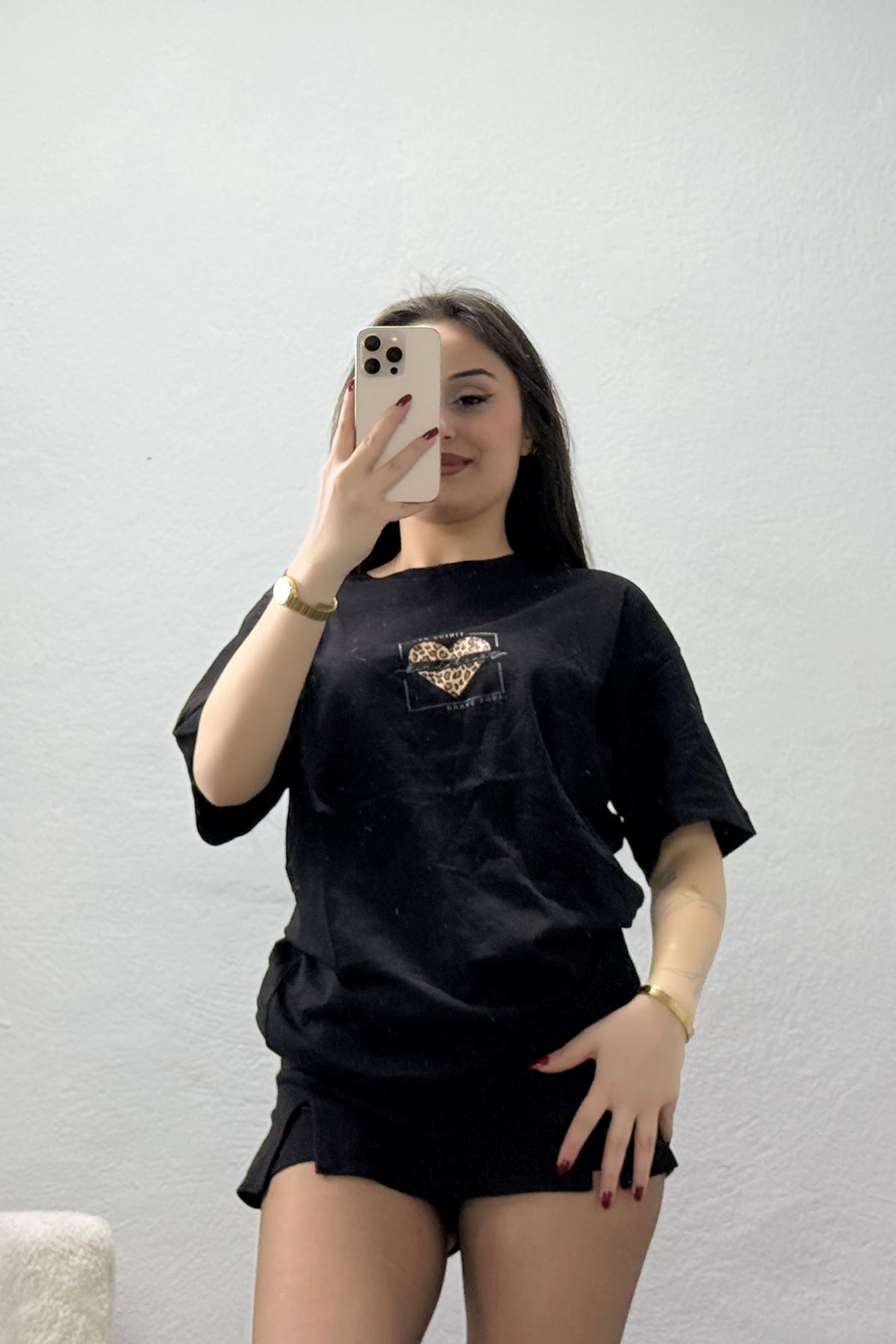 Baskılı Penye Tişört Siyahleo - 41305.0034.