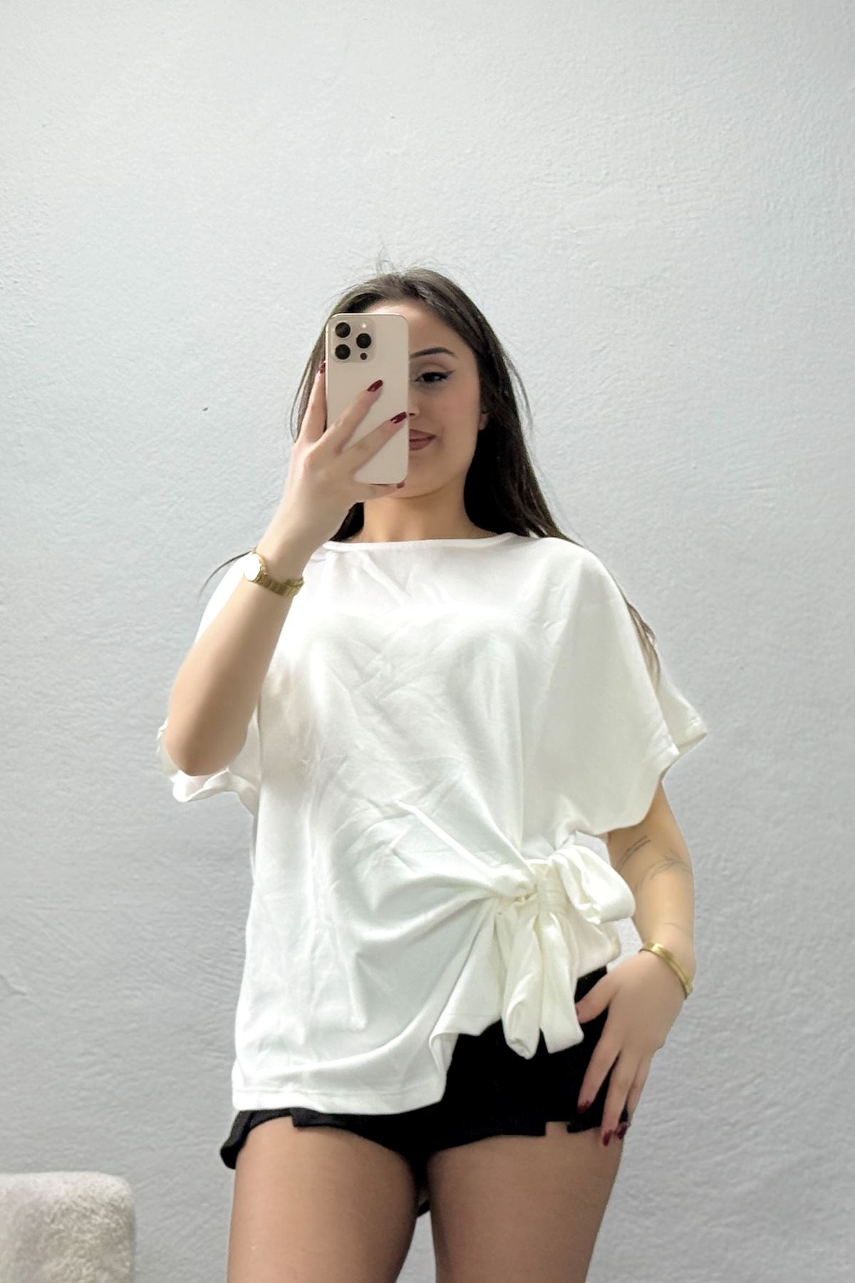 Modal Bağlamalı Bluz Beyaz - 71160.1388.