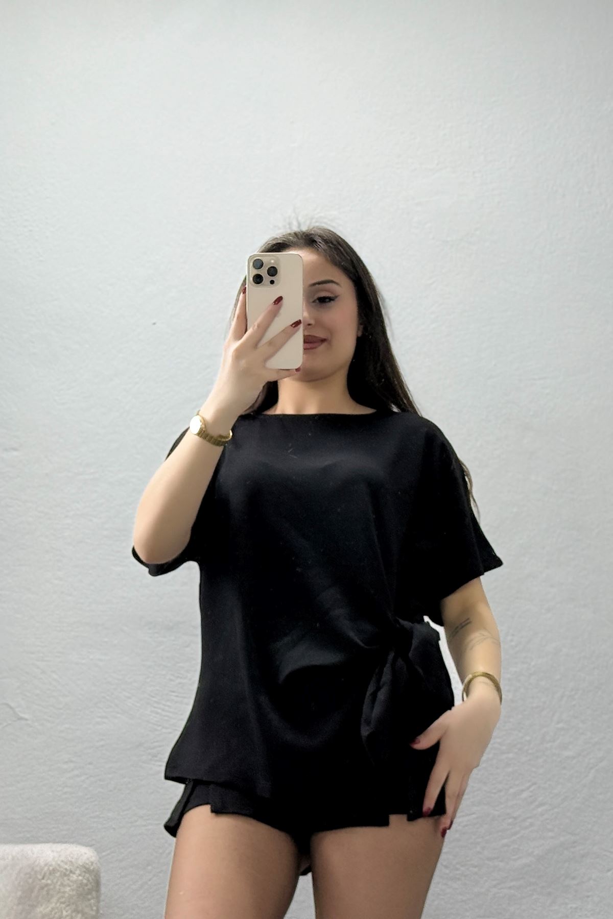 Modal Bağlamalı Bluz Siyah - 71160.1388.