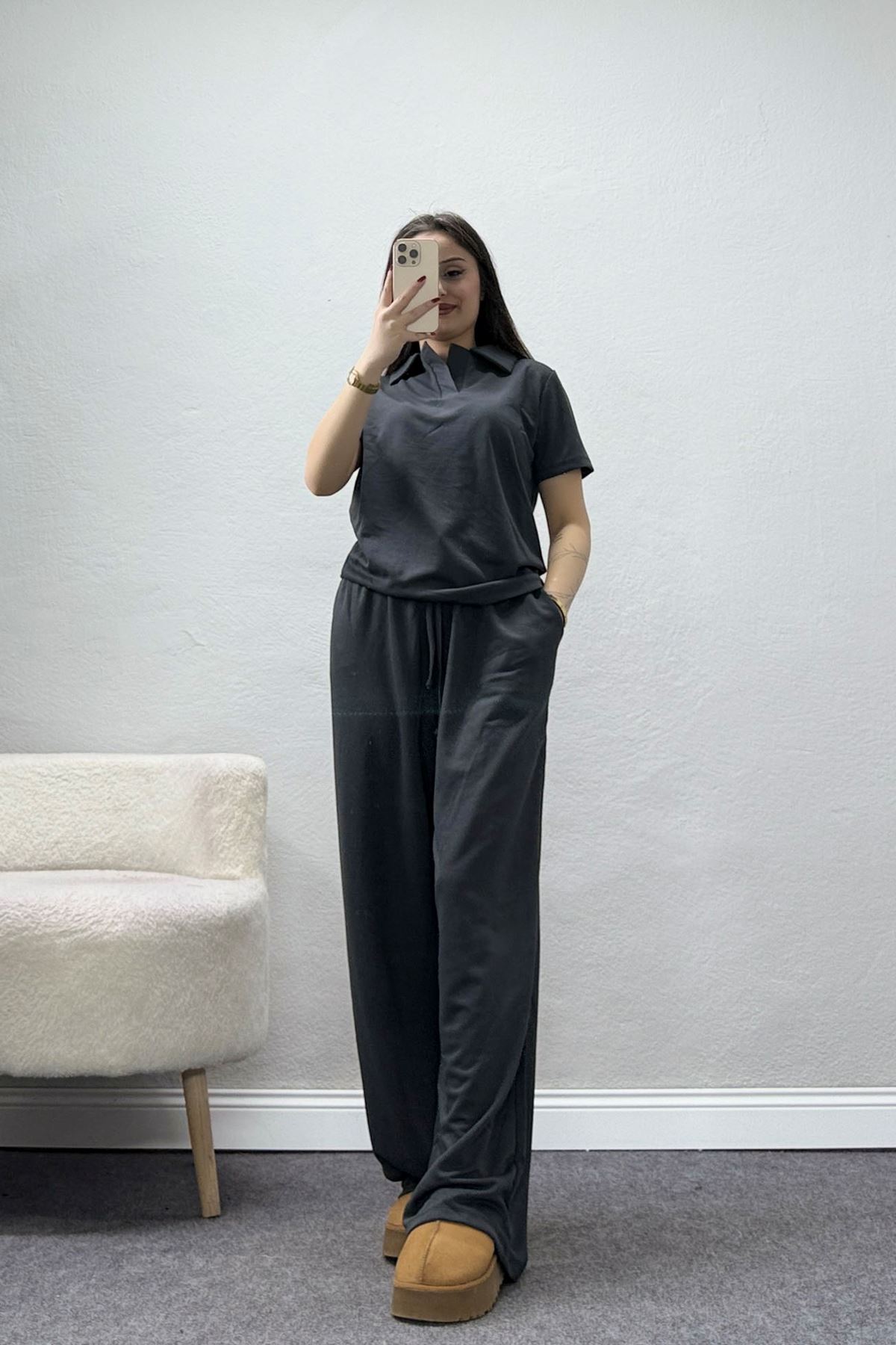 Polo Yaka Modal Takım Antrasit - 8019.1247.