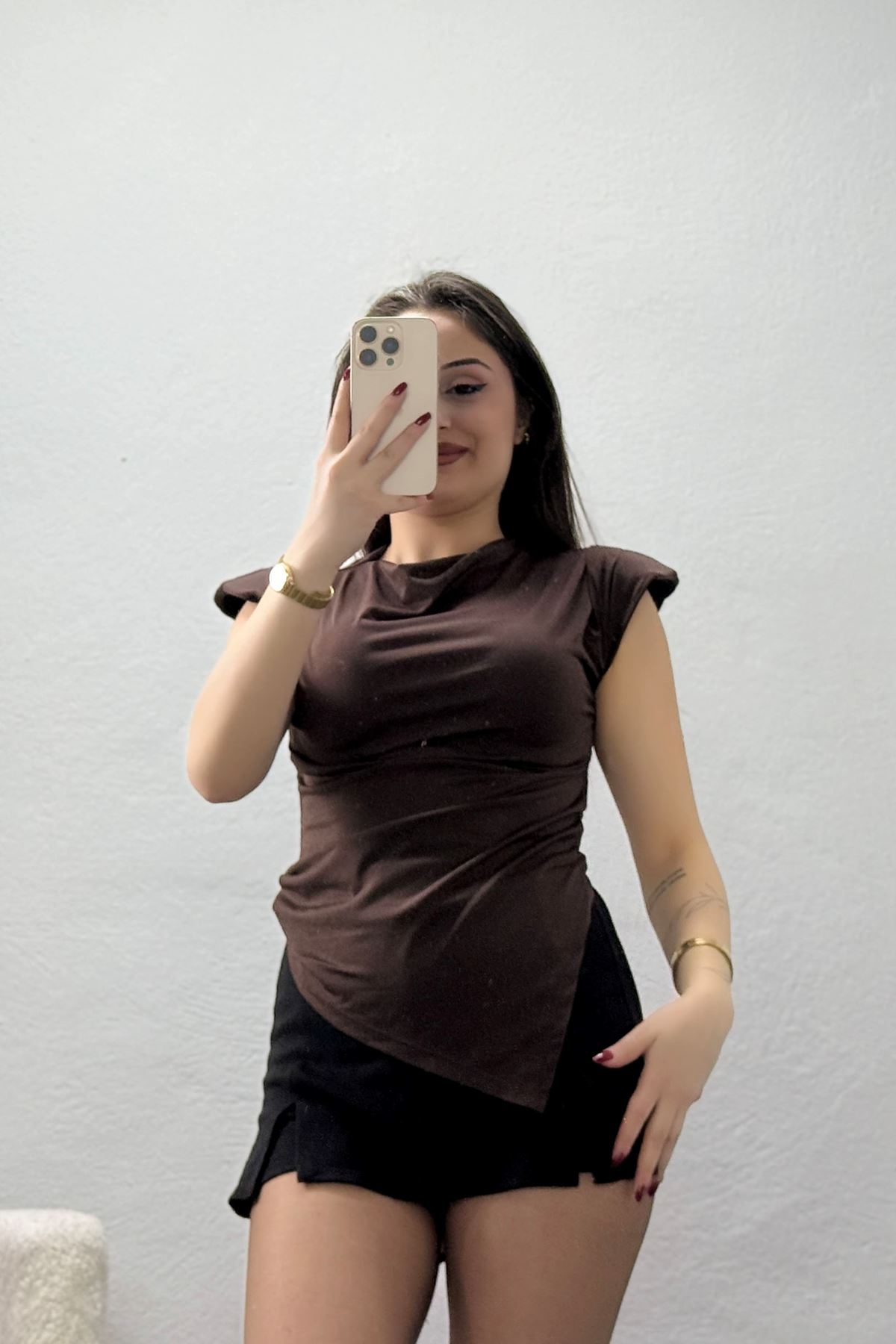 Omuz Piliseli Sandy Bluz Kahve - 71494.1567.