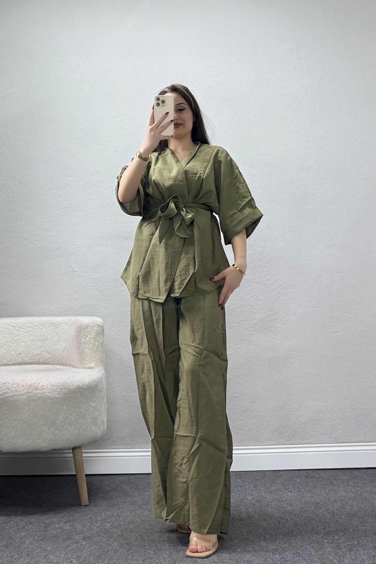 Modal Kimono Takım Haki - 55143.701.