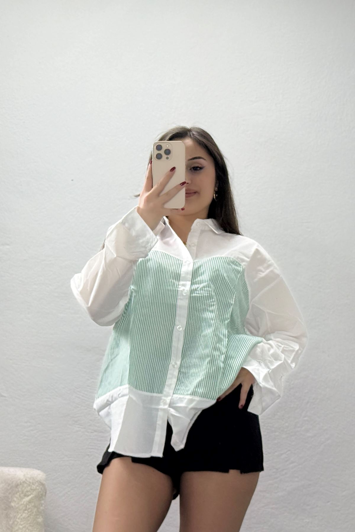 Çizgi Desen Terikoton Gömlek Benetton  - 32535.2111.