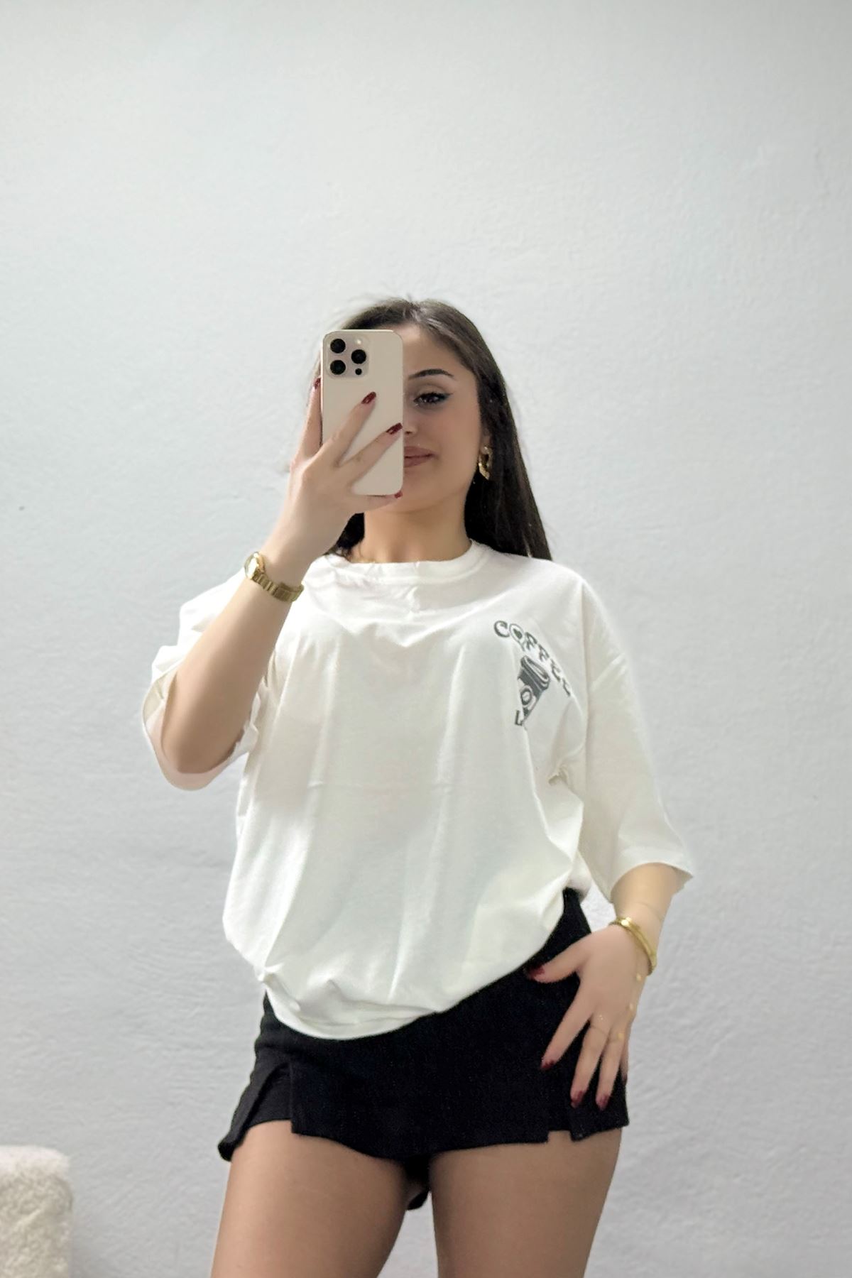 Baskılı Ünisex Kompakt Penye Tişört Beyazanti - 55149.1872.