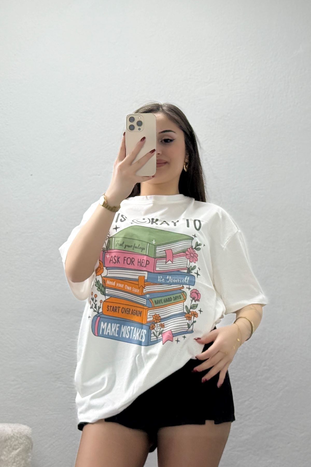 Baskılı Ünisex Kompakt Penye Tişört Ekrumint - 55149.1872.