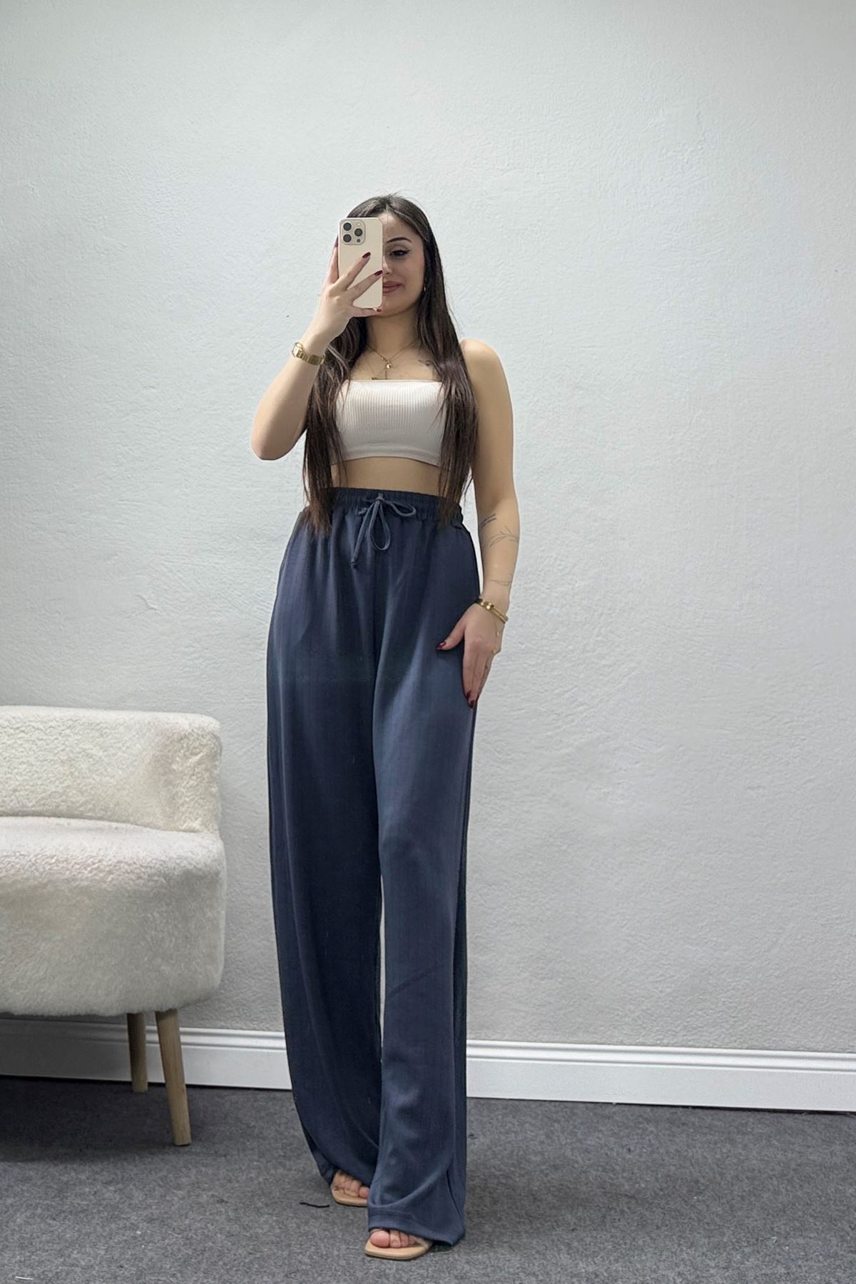 Bol Paça Modal Kumaş Pantolon Antrasit - 3108.1247.