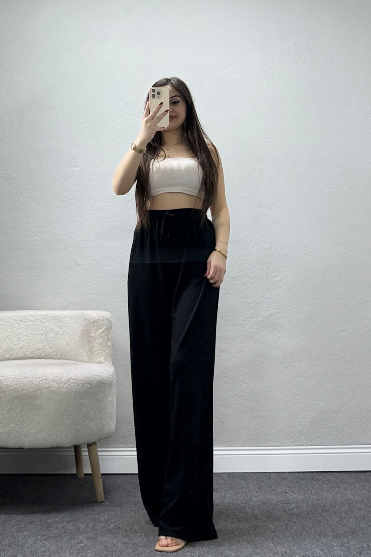 Bol Paça Modal Kumaş Pantolon Siyah - 3108.1247.