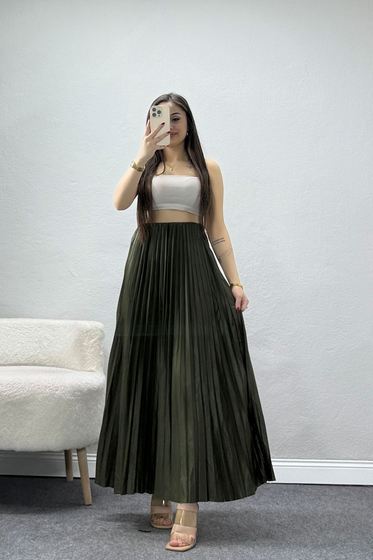 Pileli Etek Haki - 44029.2111.