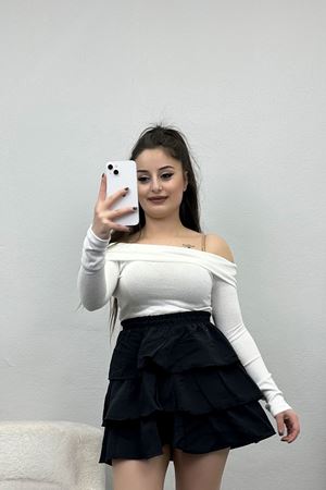 Madonna Yaka Crop Yumoş Body Ekru - 50209.1723.