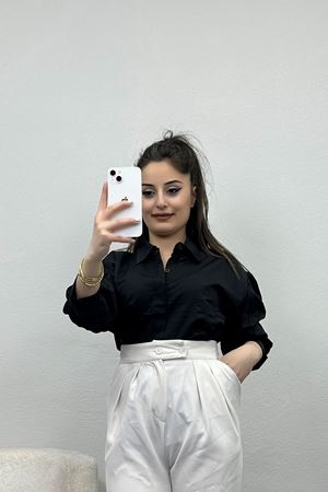Balon Kol Gömlek Siyah - 40235.701.