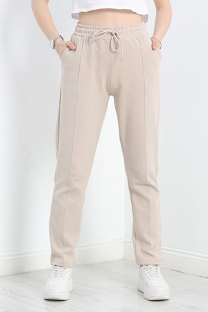 Double Face Çımalı Eşofman Altı Bej - 40556.1431.