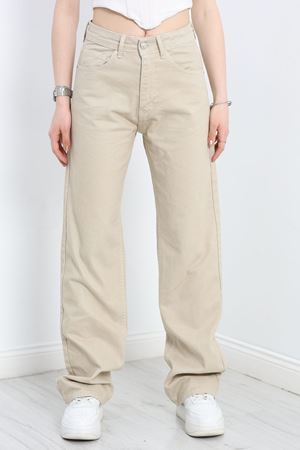Straight Kesim Kot Pantolon Bej - 30533.1975.