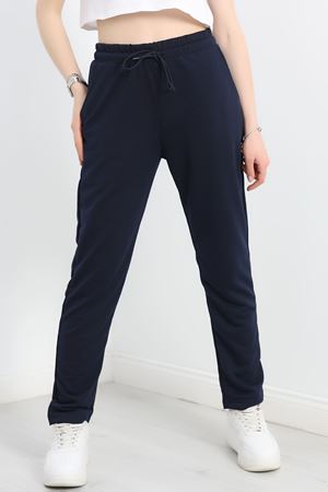 A Kalite 2 İplik Düz Paça Eşofman Altı Lacivert - 40509.1431.