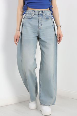 Büzgü Detaylı Baggy Kot Pantolon Açıkmavi2 - 30434.1966.