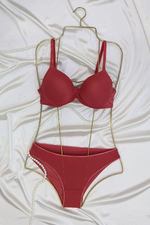 Sütyen Takım Çizgili Dolgulu Gülkurusu - 2530.1783.