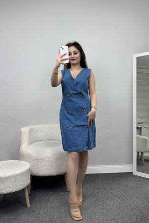 Denim Elbise Mavi - 30670.1778.