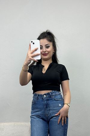 Beli Lastikli Fermuar Detay Body Siyah - 70192.1856.