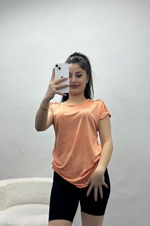 Omuz Dantelli Bluz Somon - 20766.599.