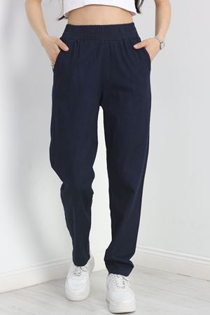 Bel Lastikli Pantolon Lacivert2 - 40744.1431.