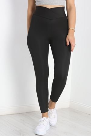 Çapraz Kemer Büyük Beden Dalgıç Tayt Siyah - 50428.1005.