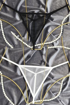 Tül Tanga 2Li Külot Set Siyahbeyaz - 1162.1364.