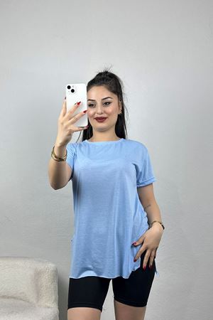 Yanı Yırtmaçlı Bisiklet Yaka Tunik Bebemavi - 70118.1878.