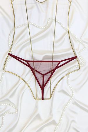 Tül Tanga Külot Bordo - 1161.1364.