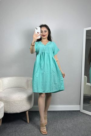 Poplin Kumaş Elbise Turkuaz - 40978.701.