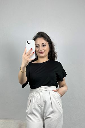 Kolları Fırfırlı Bluz Siyah - 20772.599.