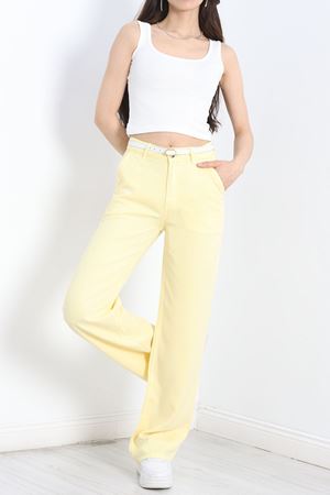 Gabardin Tensel Kumaş Kot Pantolon Sarı - 30816.1904.