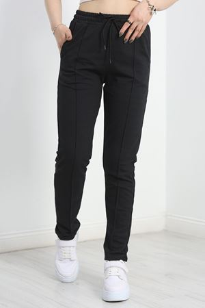 Çımalı Double Paça Penye Eşofman Altı Siyah - 41272.1431.