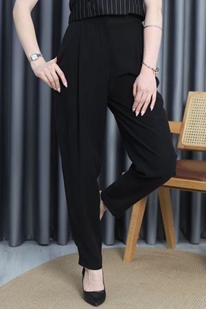 Önden Pileli Havuç Pantolon Siyah - 80042.0444.