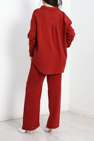 Oversize Müslim İkili Takım Bordo - 40642.147.