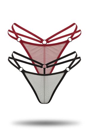 Özel Tasarım Tanga 2'Li Set Bordosiyah - 1152.1364.